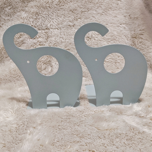 Elephant Home Decor Office Bookends | Sky Blue - Picture 2 of 3